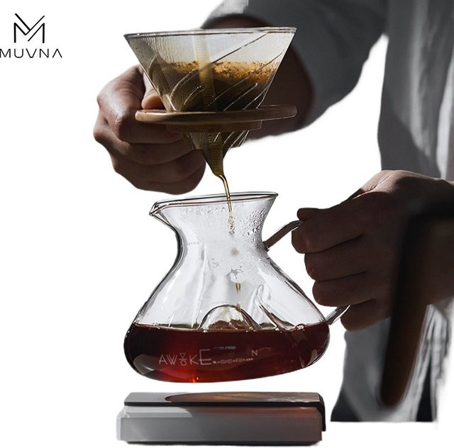 MUVNA Tornado Barista Glas-Kaffeekaraffe für Espresso und Cold Brew, transparent, 450 ml - Bild 1