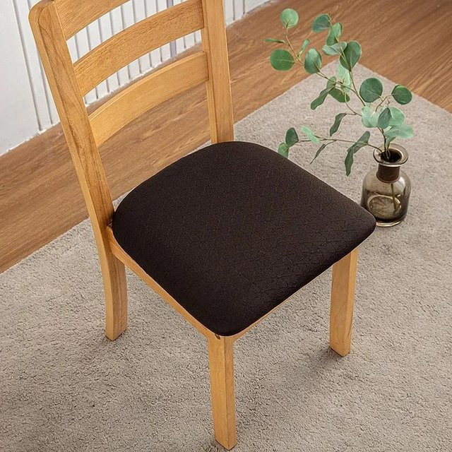 Elastischer Jacquard Stuhlsitzbezug für Esszimmerstühle, Schwarz, 1 Stück - Bild 1