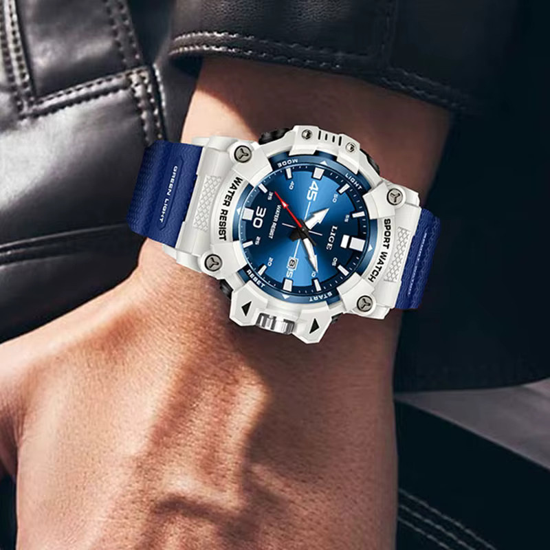 LIGE Armbanduhr Quarz, Silikon, Schwarz, Herren - Bild 5