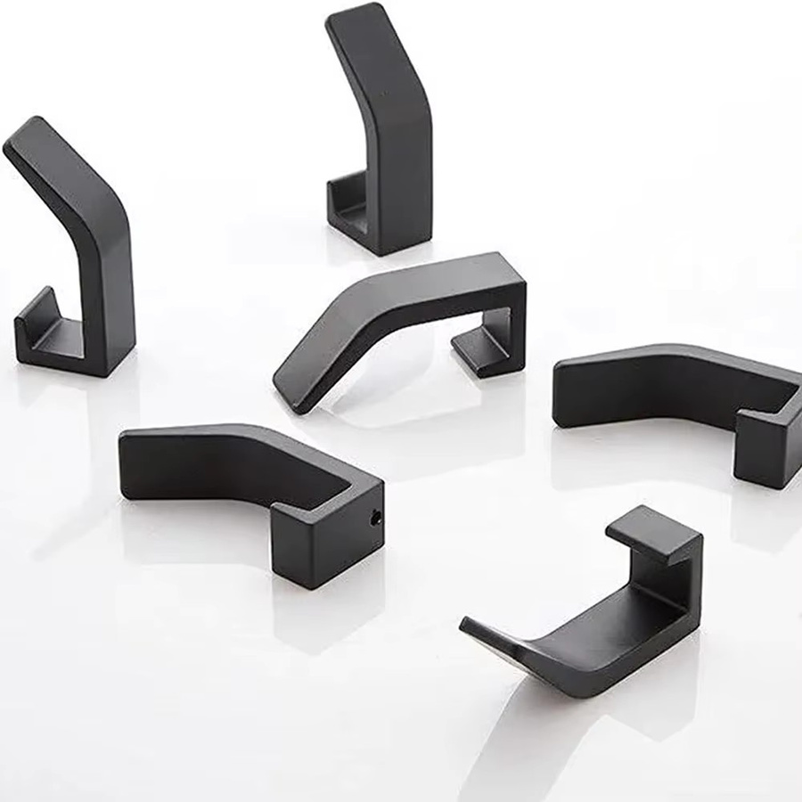 VILOYI Weltraum-Wandhaken aus Aluminium, selbstklebend und wasserdicht, Doppelhaken für Badezimmer und Garderobe in Schwarz oder Weiß - Bild 3