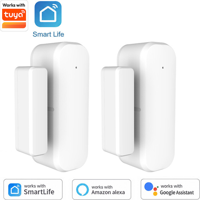 Tuya Tür- und Fenstersensor Magnetsensor mit WLAN-Konnektivität in Weiß, kompatibel mit Alexa und Google Home - Bild 1