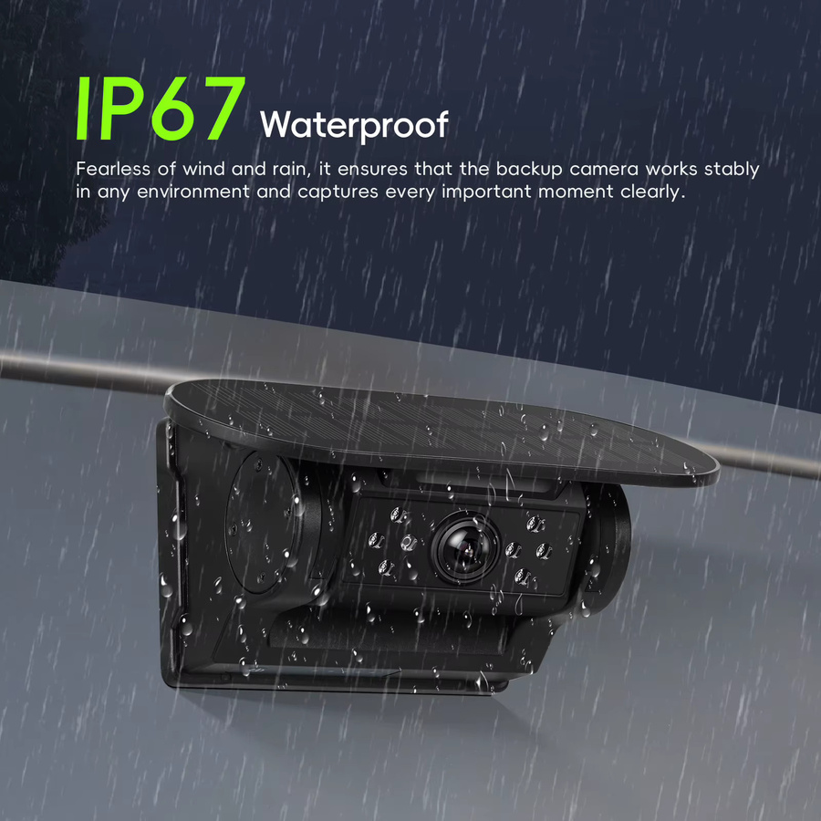 Podofo Kabellose Magnetische WLAN Auto Kamera mit Solarpanel, 720P HD Infrarot Nachtsicht, IP67 Wasserdicht, DVR für Vorder- und Rückansicht, Schwarz - Bild 5