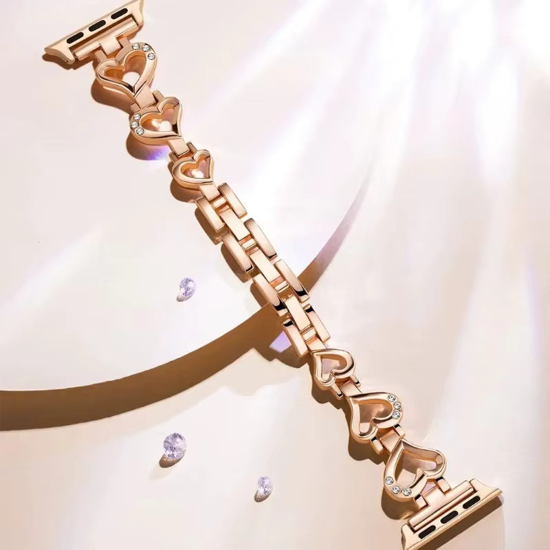 JBAILI Uhrenarmband Edelstahl, Diamant, Roségold - Bild 3