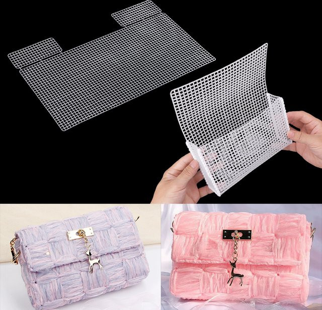 QJH 5 Stück Kunststoff-Netztaschen als DIY-Zubehör für Häkeltaschen und Geldbörsen - Bild 1