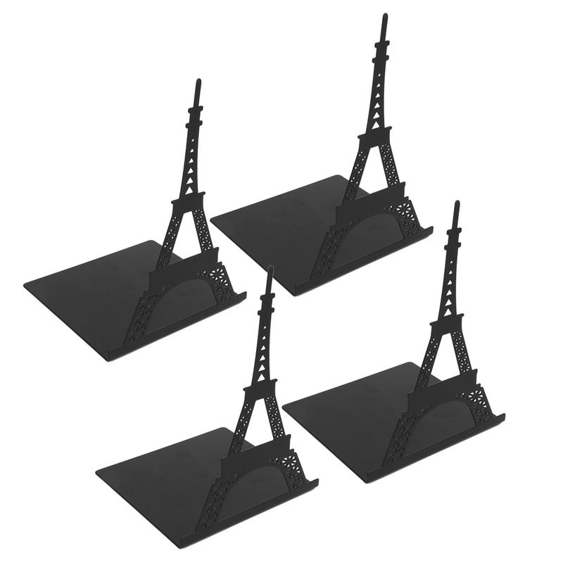 GoolRC Buchstützen Set aus Metall im klassischen geometrischen Design, 4 Stück, Schwarz - Bild 2