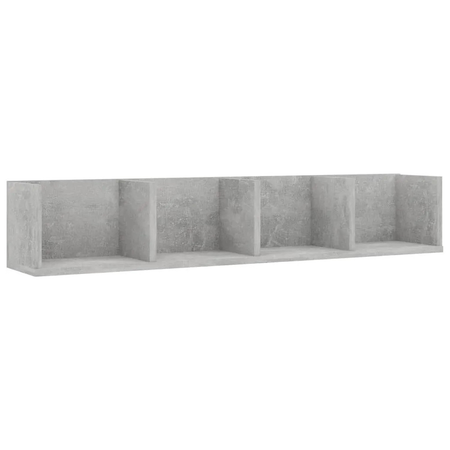 vidaXL CD-Wandregal aus Holzwerkstoff in Betongrau, B/T/H: 100 x 18 x 18 cm - Bild 2