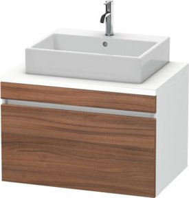 Duravit Waschtischunterschrank DuraStyle in Weiß und Braun mit einer Auszug, B/T/H: 80 x 54,8 x 51,2 cm - Bild 1