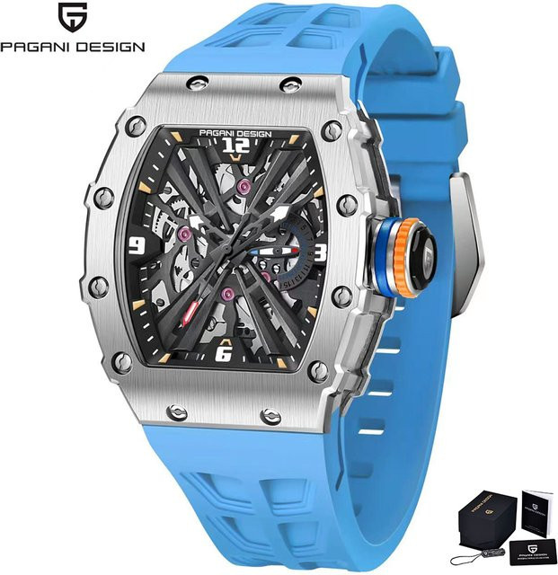 Pagani Design Armbanduhr, Quarz, Edelstahl, Saphirglas, Rechteckig, Herren - Bild 1