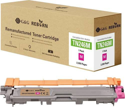 G&G Toner Cartridge Magenta kompatibel mit Brother TN-246M, remanufactured, 2200 Seiten - Bild 1