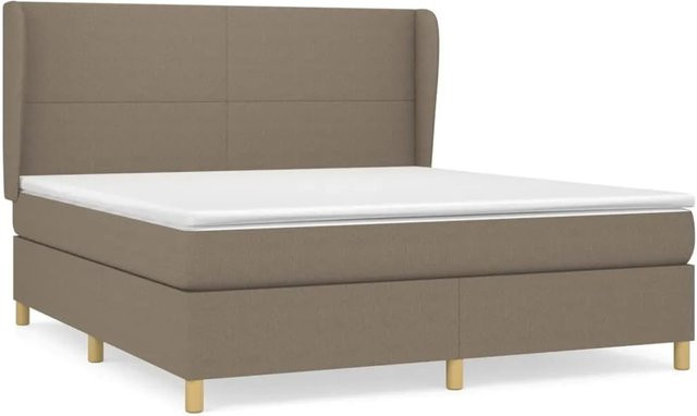 vidaXL Boxspringbett Hybrid mit Matratze und Kopfteil, Farbe Taupe, B/T: 180 x 200 cm - Bild 1