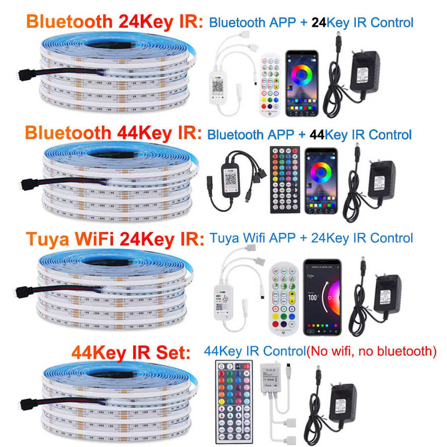 HEGEHE Tuya WiFi Bluetooth RGB COB LED Streifen mit 840 LEDs/m, dimmbare lineare Beleuchtung in Multicolour - Bild 2
