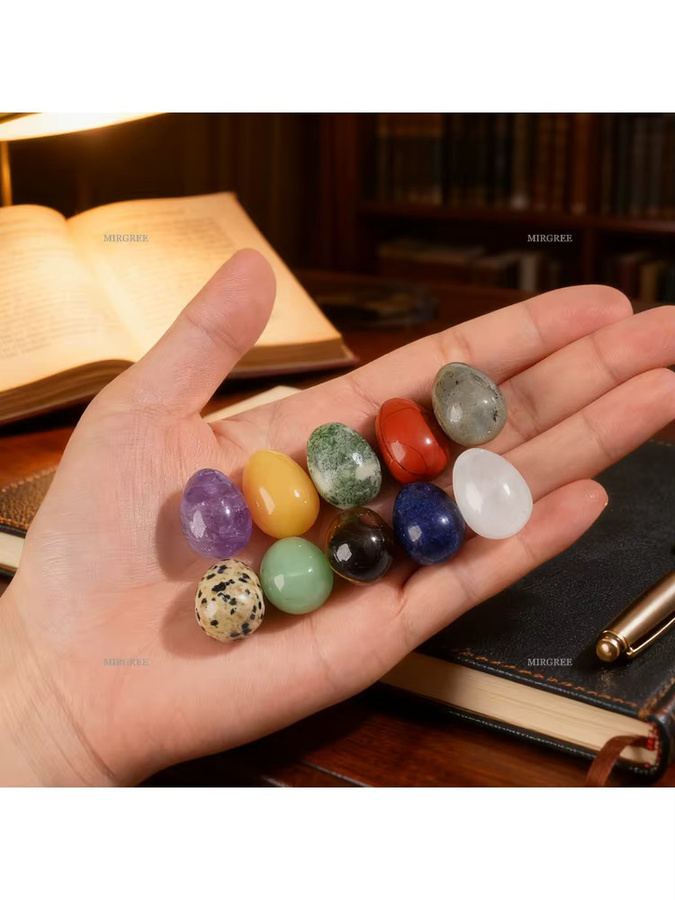 Handpolierte Denkei Oster-Sammlung in Multicolor für deine Osterdekoration und spirituelle Erkundung - Bild 4