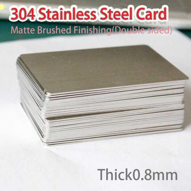 Visitenkarten aus Edelstahl 304 in Silber mit matter gebürsteter Oberfläche für Lasergravur und DIY-Geschenkkarten - Bild 1