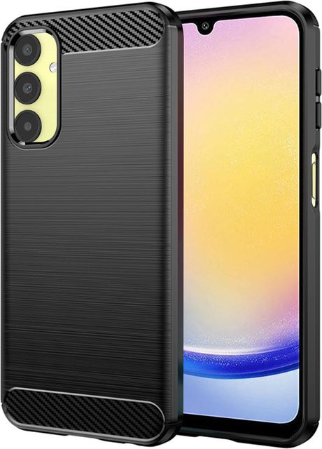Techsuit Schutzhülle für Samsung Galaxy A25 A256 in Schwarz mit Carbon-Optik - Bild 1