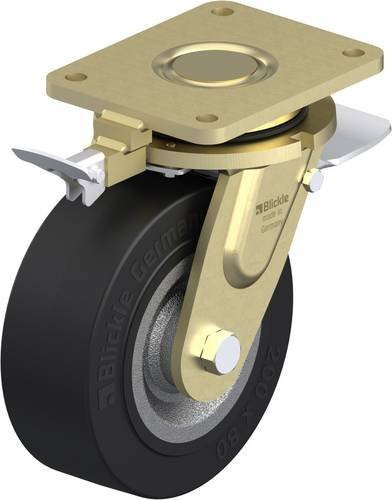 Blickle Lenkrolle LS-SE 202K-ST-RI4 mit Feststeller in Anthrazit und Schwarz, Rad-Durchmesser: 20 cm, Tragfähigkeit: 850 kg - Bild 1