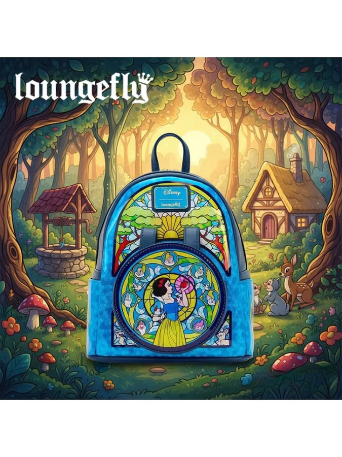 Loungefly Prinzessinnen-Buntglas-Kollektion Schneewittchen Rucksack-Geldbörse - Bild 4