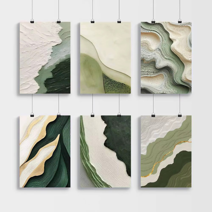 Moetch Abstrakte Wandaufkleber in Gold und Grün, minimalistisches Design als selbstklebendes Poster für deine Wohnzimmer- oder Bar-Dekoration - Bild 3