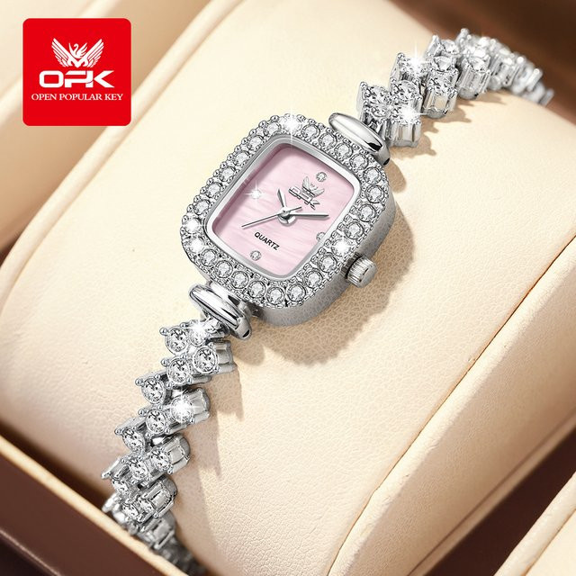 OPK Armbanduhr, Diamant, Zirkonia, Quarz, Silber, Milanaise, Damen - Bild 1