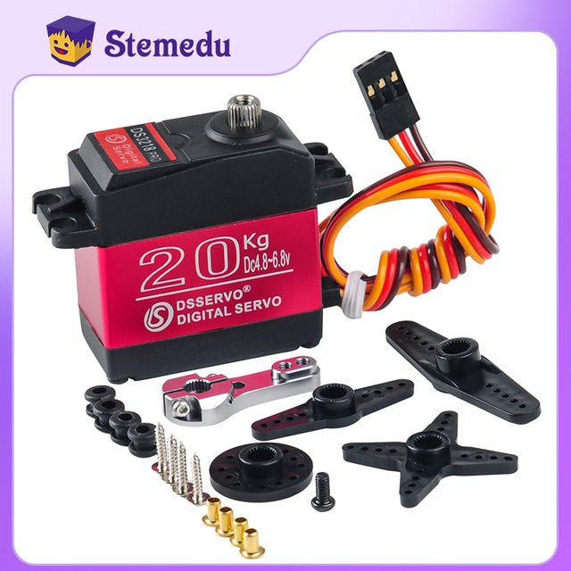 Stemedu DS3218 Pro Digital Servo, 20KG, 180/270 Grad, Wasserdicht, Metall Gear, mit 25T Arm - Bild 1