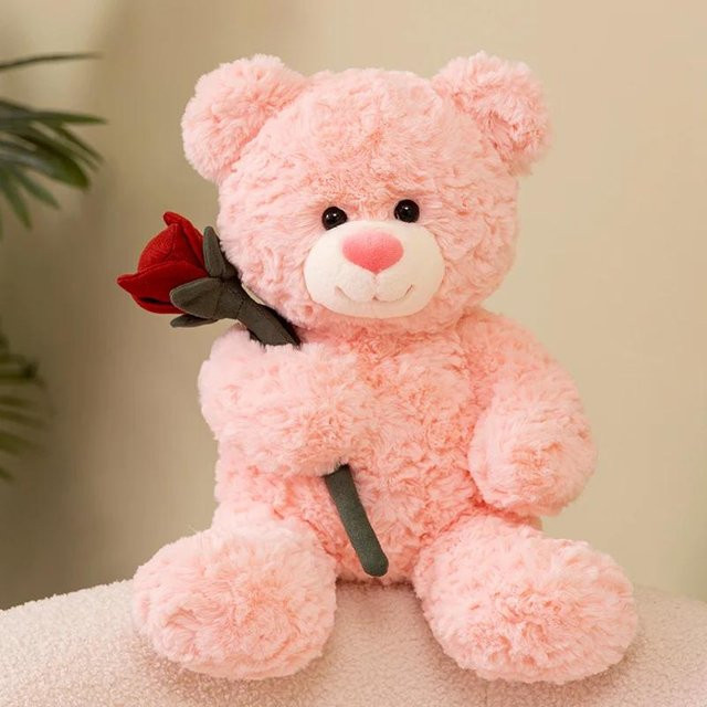 Kidsly Rosenbär Plüschpuppe, Plüschtier, 30cm, ab 14 Jahren - Bild 1