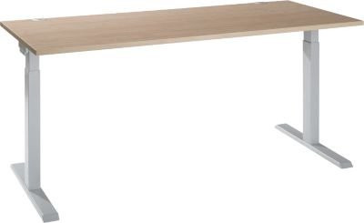 Schäfer Shop Select Schreibtisch ERGO-T 2.0 mit T-Fuß, Eiche/weißaluminium, B: 180 cm, T: 80 cm, H: 67,5-89,5 cm - Bild 1