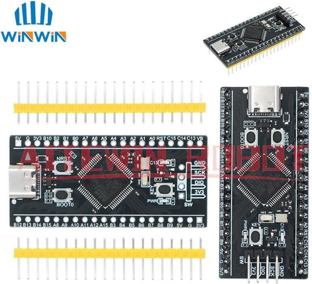 AITEWIN ROBOT STM32F401RCT6 Minimum System Development Board mit ARM Core und USB-C Port, Schwarz - Bild 1