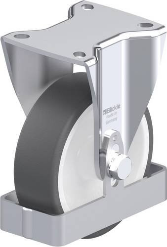 Blickle BH-POTH 125G-1-FS Stahlblech-Bockrolle in Grau und Weiß mit 125 mm Rad-Durchmesser und 350 kg Tragfähigkeit - Bild 1