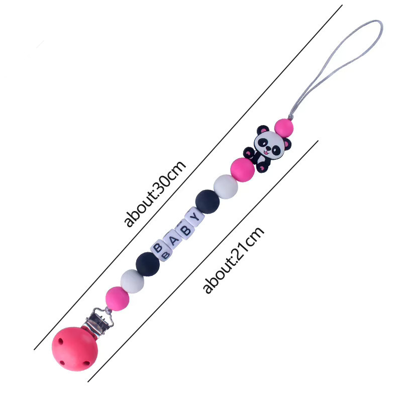 Panplay Baby Schnuller Kette mit Silikon Perlen und Tier-Motiv, Multicolour, Unisex - Bild 3