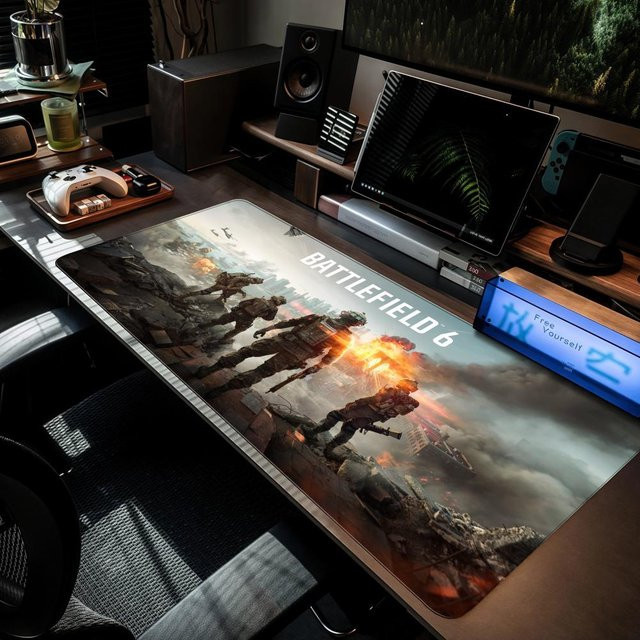 Potdemiel Battlefields 6 Mauspad XXL in Multicolour als große Tischunterlage für Gaming-Tastaturen und Laptops - Bild 1
