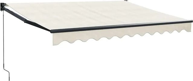 vidaXL Einziehbare Markise aus Aluminium und Polyester in Creme, Breite: 3 m, Tiefe: 2,5 m - Bild 1