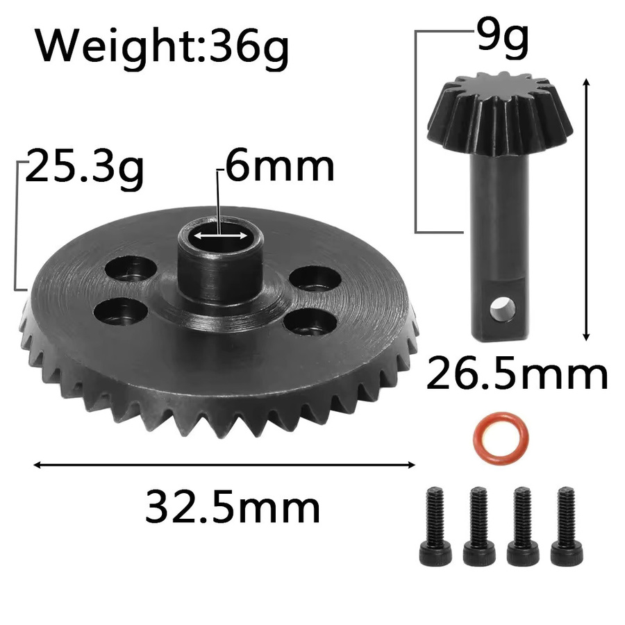 Traxxas Stahl-Differentialgetriebe-Set Zahnkranz und Ritzel, 1:10, Metall - Bild 3