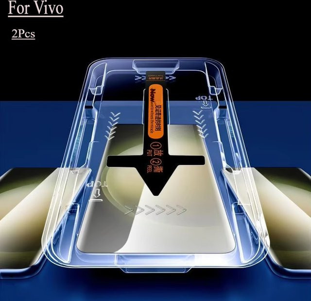 2er-Set Staubfreies Panzerglas für Vivo X200 Pro, V27 und V29 Pro, HD gehärtete Displayschutzfolie, transparent - Bild 1