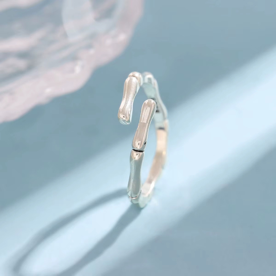 GaGa-Duck Ring, 925 Silber, Bambus, verstellbar, Unisex - Bild 2
