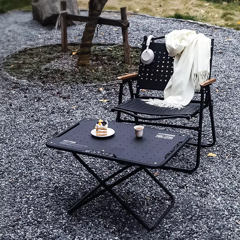 WESTTUNE Outdoor-Camping-Klapptisch aus Aluminiumlegierung, tragbarer taktischer Picknick- und Grilltisch in Schwarz oder Silber - Bild 6