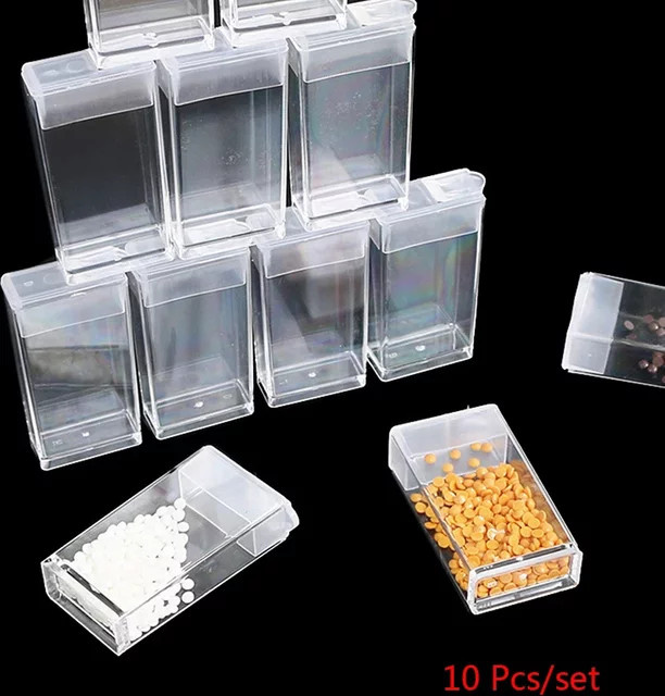 Aufbewahrungsbox für Diamant-Stickerei aus transparentem Kunststoff, 10 oder 20 Stück Set für Schmucksteine und Mosaik-Zubehör - Bild 1