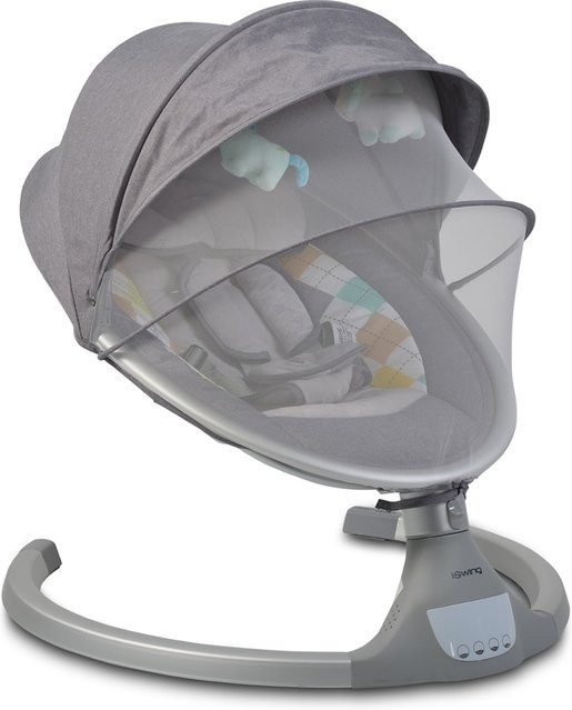 Cangaroo Babywippe iSwing mit Musikfunktion, Timer und Fernbedienung, Aluminiumrahmen, Hellgrau - Bild 1