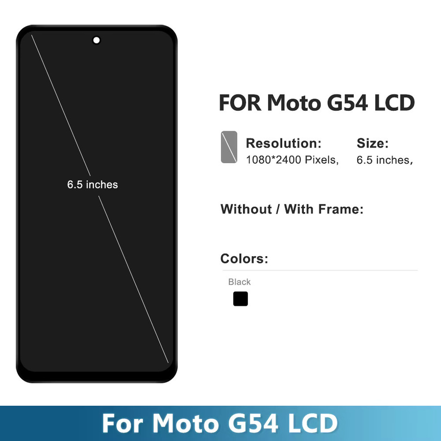 Motorola Moto G54 LCD Display Touchscreen Rahmen Digitizer Vollversammlung in Schwarz für XT2343 XT2343-1-2-5 - Bild 2