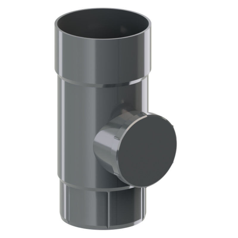 Blachotrapez GmbH PVC Dachrinnen Revisionsöffnung Ø 90 mm in Anthrazit und Grau - Bild 1