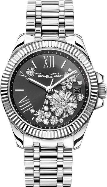 Thomas Sabo Armbanduhr, Quarz, Edelstahl, 33 mm, Damen, Schwarz - Bild 1