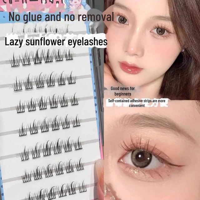 Qiaomufang Künstliche Wimpern, segmentierte Büschel, Unisex - Bild 1