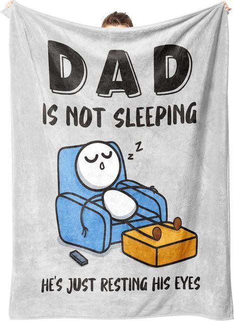 VIKAMA Lustige Geburtstagsdecke für Papa, weiche und bequeme Bürodecke als Geschenk für den Ehemann des Vaters, warm - Bild 1