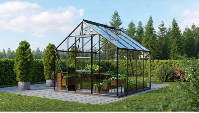 Vitavia Gewächshaus Meridian 1 - 6700 Vorzugsset in Schwarz mit Sicherheitsglas, Aluminium und Satteldach - Bild 1