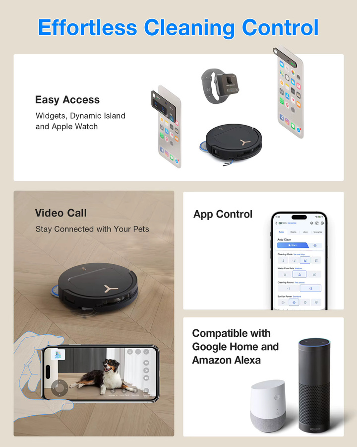 ECOVACS DEEBOT T50 PRO Omni Gen3 Roboterstaubsauger mit Wischfunktion in Schwarz mit 25.000 Pa Saugkraft, AIVI 3D 3.0, Heißlufttrocknung und automatischer Reinigungslösungs-Nachfüllung - Bild 8
