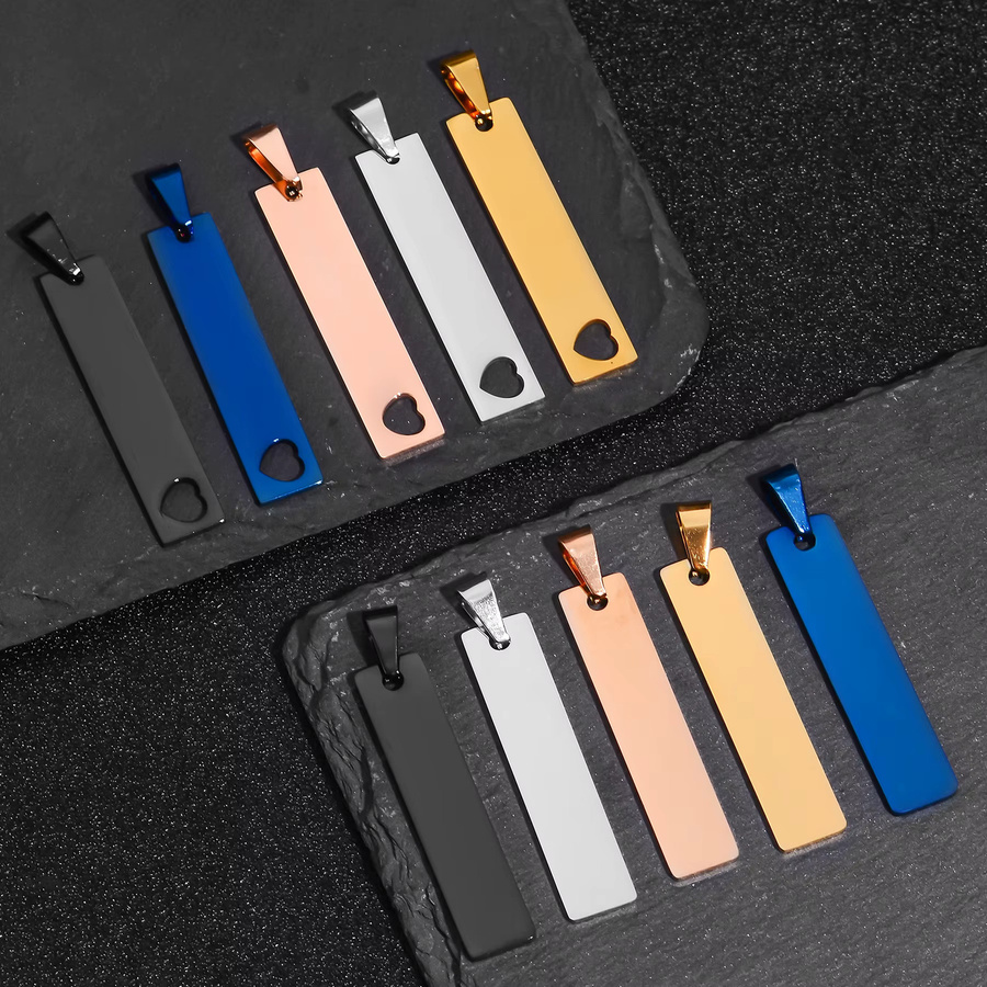 Herzanhänger Edelstahl, Silber, Unisex, 10x45mm - Bild 3