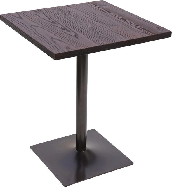 CHEFGASTRO Bistrotisch Industrial Design aus Ulmenholz und Metall in Dunkelbraun und Schwarz, B/T/H: 76 x 60 x 60 cm - Bild 1