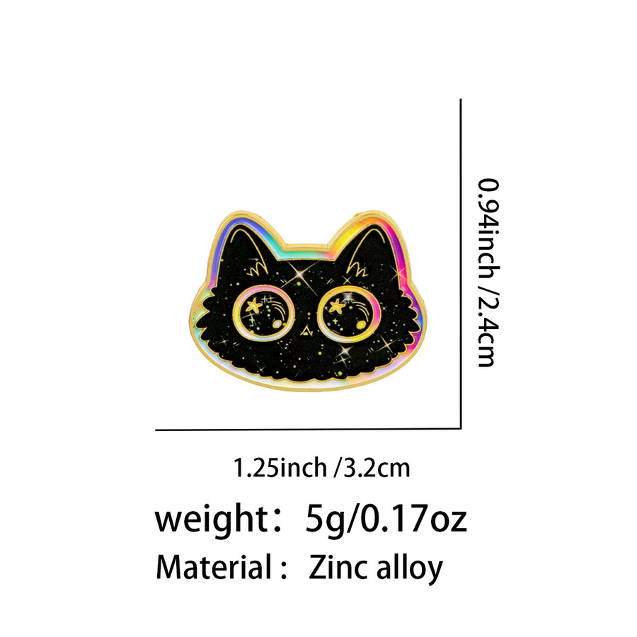 Ramulus Brosche Emaille, Schwarze Katze, Verspielt - Bild 2