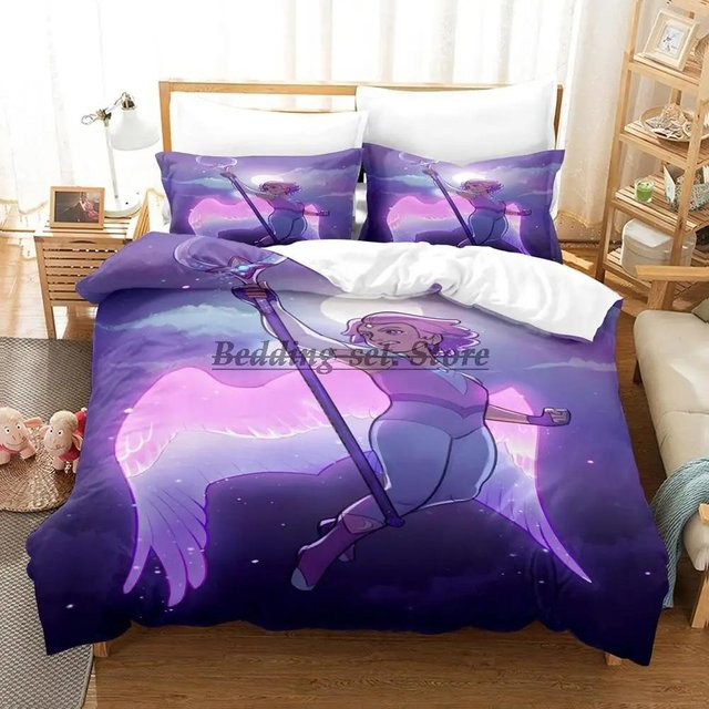 Binchi Bettwäsche She-Ra und die Prinzessinnen der Macht aus Mikrofaser in Lila, 2-teiliges Set mit Bettbezug und Kissenbezug, Breite: 133 cm, Höhe: 70 cm - Bild 1