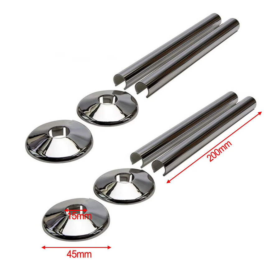 VIBRATITE 4er Set Wasserrohr Wandabdeckung aus Kunststoff für 15mm Rohre als Zubehör für Badezimmer und Küche - Bild 3