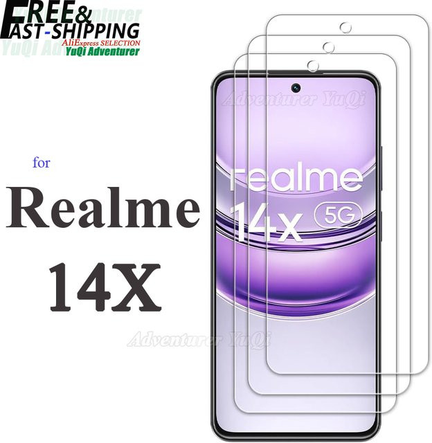 Displayschutzfolie aus gehärtetem Glas für OPPO Realme 14X 5G, transparent, HD-Kristall, 9H kratzfest - Bild 1