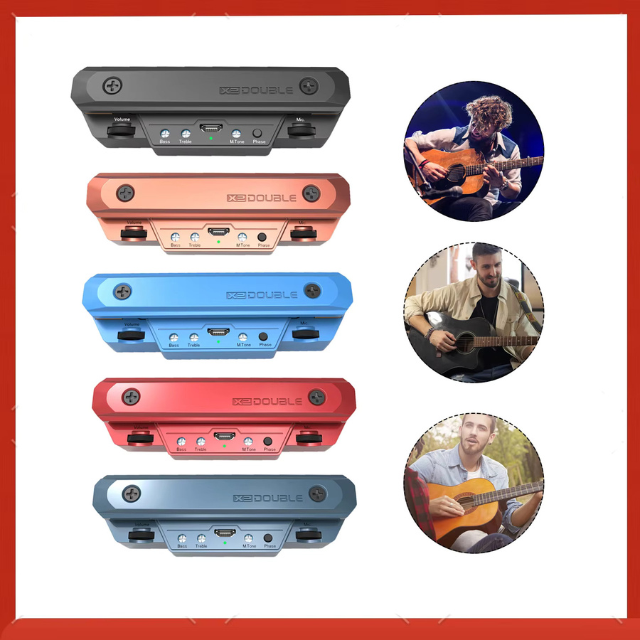 Tone Control Musical DOUBLE X0 Schallloch-Tonabnehmer für Akustikgitarren mit Lautstärkeregelung in Schwarz - Bild 2